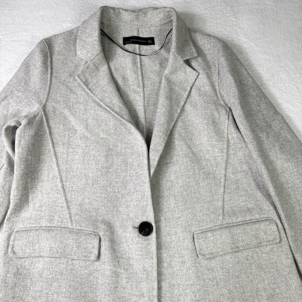 ZARA OVERSIZED MANTECO WOOL BLEND COAT Gray Size Large NEW